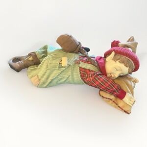 Vintage Costco Napping Sleeping Elf Christmas Figurines Santa's Helper Toys